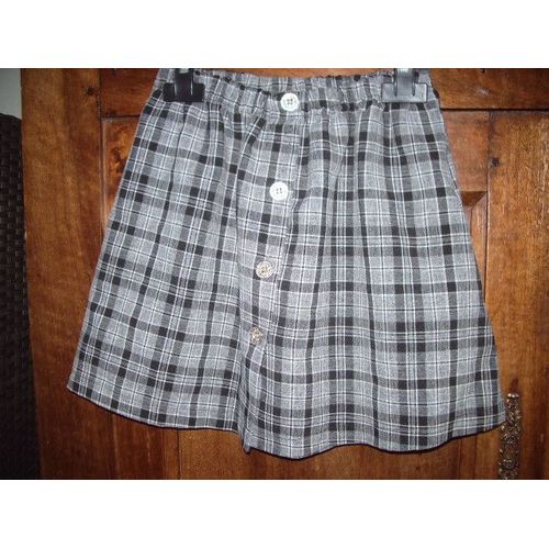 Jupe/Short À Carreaux Noirs/Blancs Taille 14 Ans