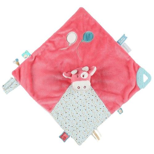 Doudou Vache Lola Noukie's Anniversaire Ballons Attache Tetine Grelot Anneau Peluche Jouet Noukies Enfant Bebe Comforter Pink Cow Birthday