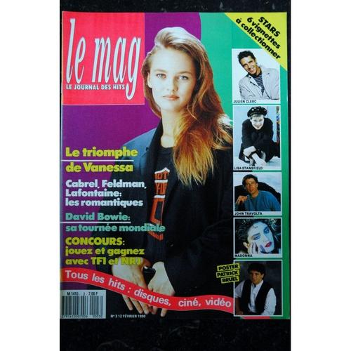 Le Mag 3 1990 Vanessa Paradis + Poster Patrick Bruel David Bowie Madonna John Travolta Lisa Stansfirls Julien Clerc