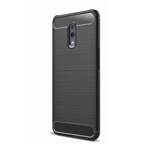 Coque Brossée Noire Oppo Reno Carbon Fiber Antichoc - Accessoires Pochette Case De Protection