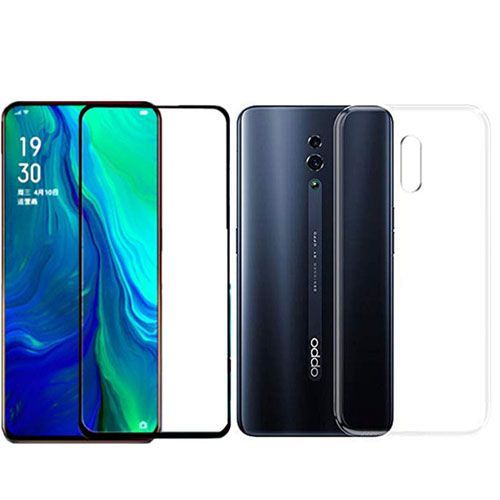 Oppo Reno Protection Intégrale 360 Degres : Coque Gel De Protection En Tpu Invisible Arrière Transparente Et Protection Écran Full Cover Noir - Accessoires Pochette Case ¿