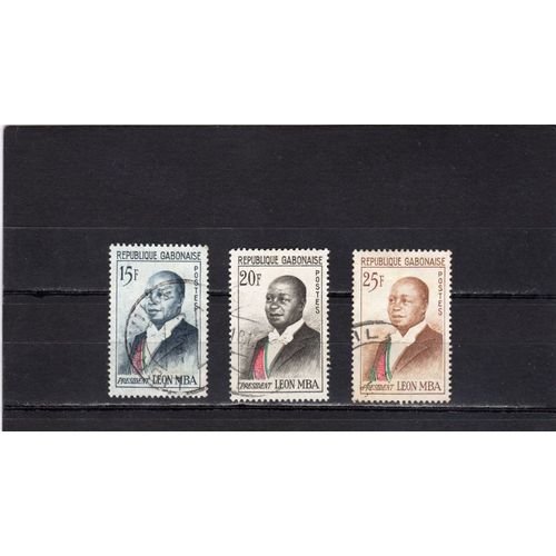 Timbres-Poste Du Gabon (Président Léon Mba)