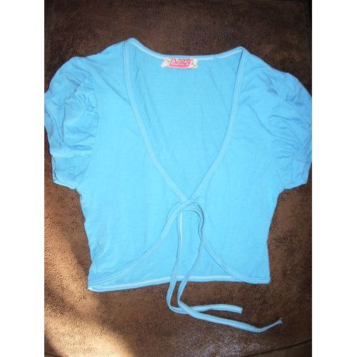 Top Cache-Coeur Bleu Taille 8ans