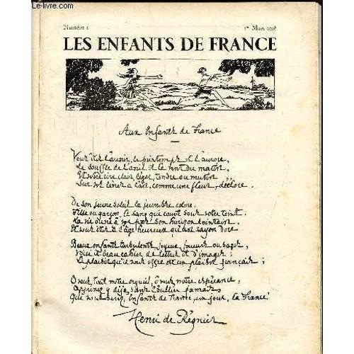 Les Enfants De France N°1 - 1ere Annee - 1 Er Mars 1928 -Les Rêves De Rikiki - Houck Et Sla - Quand Ils Étaient Petit: Le Maréchal Foch - Gérald Ou L Ami Des Tramways - Scoutisme - Conte Pour Les(...)