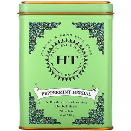 Harney & Sons Mélange De Thé Ht, Menthe Poivrée, Sans Caféine, 20 Sachets De Thé, 40 G
