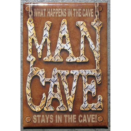 Magnet 8x5.5 Cm Man Cave Marron Deco Garage Cuisine Bar Diner Loft Frigo