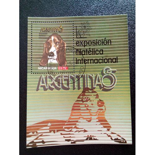 Timbre Nicaragua Yt Bf 174 Basset Hound (Canis Lupus Familiaris) 1985 ( 10612 )