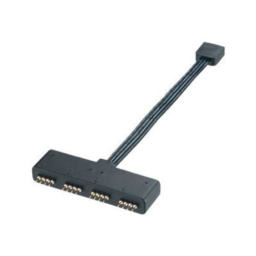 Akasa - Répartiteur LED RGB - alimentation interne 4 plots (F) pour alimentation interne 4 plots (M) - 10 cm - noir