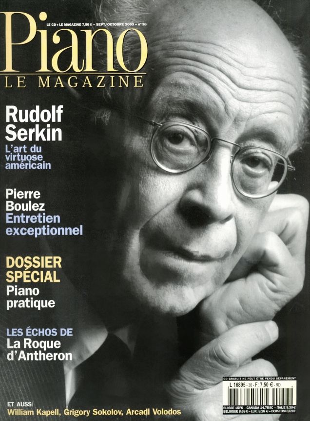 Piano Magazine N°36 2003 Rudolf Serkin Pierre Boulez + Cd