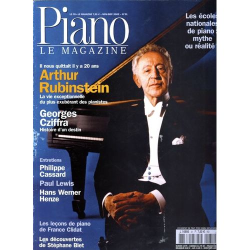 Piano Magazine N°31 2002 Arthur Rubinstein Cziffra Cassard + Cd