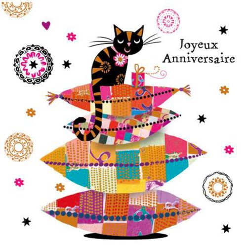 Chat Coussin - Carte Postale 2 Volets Avec Enveloppe