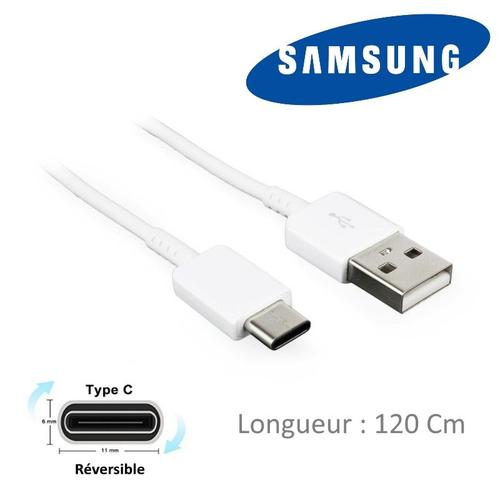 Câble USB-C Original 120 cm Pour SAMSUNG Galaxy A20e - A70 - A50 - A40 - A9 (18) - A7 2018 - A8 2018 - A5 2017 - A3 2017 - A7 2017
