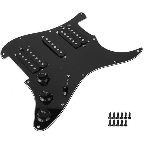 Conseil De Guitare ¿¿Lectrique, Humbucker De Pickguard De Guitare En Pvc En M¿¿Tal Avec Micro Hsh Charg¿¿ Pr¿¿Cabl¿¿ Pour Fender Strat(Noir)