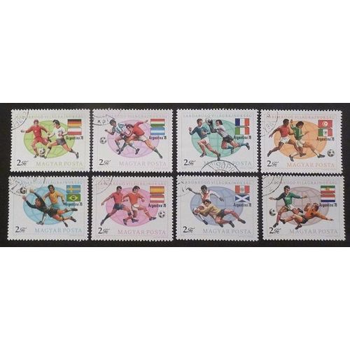 Hongrie Oblitéré Y Et T N° 2601 À 2608 Lot De 8 Timbres De 1978 Coupe Foot 78 (Série Complète)
