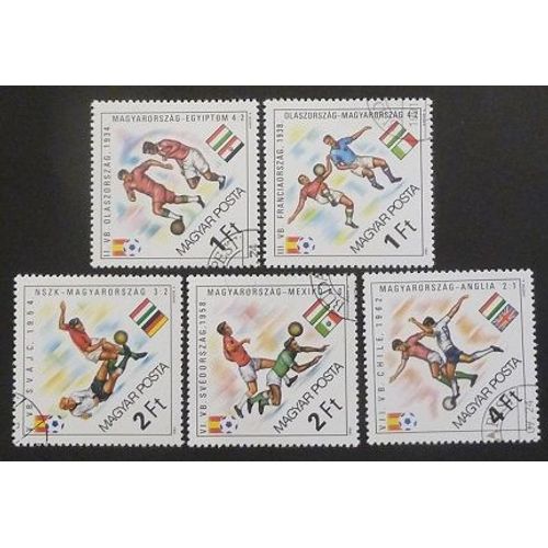 Hongrie Oblitéré Y Et T N° 2798 À 2802 Lot De 5 Timbres De 1982 Coupe Foot 82