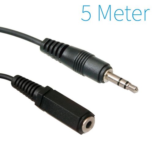 Câble Audio Stéréo Extension 3,5 Mm Mâle - 3,5 Mm Femelle 5.00 M Noir