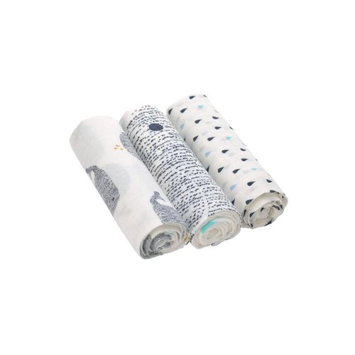 Lange Divinement Doux L Little Water Baleine, Boîte De 3 Pcs, 80 X 80 Cm