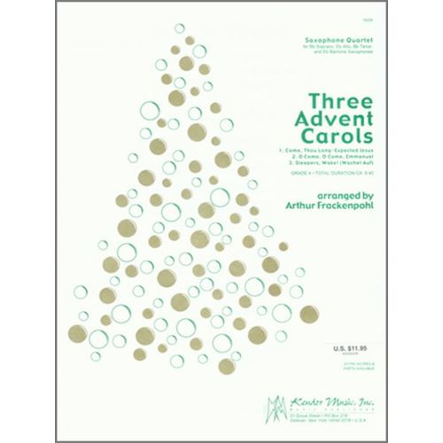 Three Advent Carols Arranged By Arthur Frackenpohl Saxophone Quartet