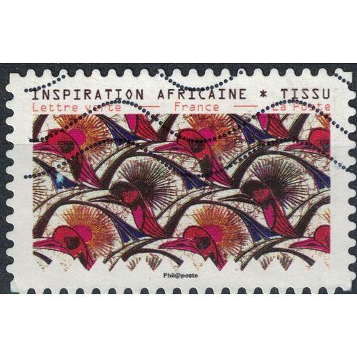 France 2019 Oblitéré Used Tissus Motifs Nature Inspiration Africaine Timbre 07
