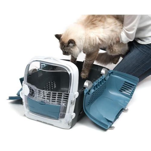 Cat It Cage De Transport Cabrio - Bleu Gris - Pour Chat