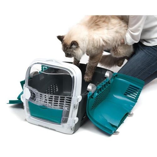 Cat It Cage De Transport Cabrio - Bleu Turquoise - Pour Chat