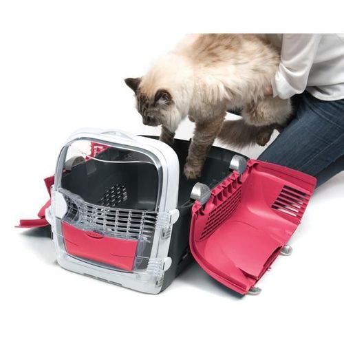 Cat It Cage De Transport Cabrio - Rouge Cerise - Pour Chat
