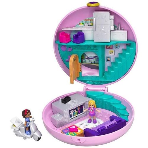 Polly Pocket - Soiree Pyjama Donuts - Coffret Incluant 2 Mini-Figurines 2.5 Cm Et 5 Surprises