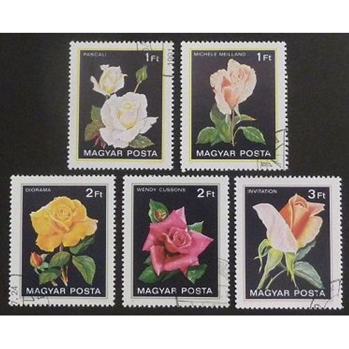 Hongrie Oblitéré Y Et T N° 2806 2807 2808 2809 2811 Lot De 5 Timbres De 1982 Flore