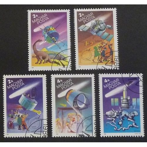 Hongrie Oblitéré Y Et T N° 3023 À 3027 Lot De 5 Timbres De 1986 Comète De Halley