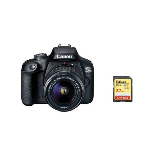 CANON EOS 4000D reflex 18 mpix KIT EF-S 18-55MM F3.5-5.6 III + SD 32Go
