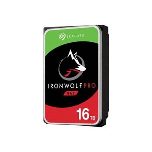 Seagate IronWolf Pro ST16000NE000 - Disque dur - 16 To - interne - 3.5" - SATA 6Gb/s - 7200 tours/min - mémoire tampon : 256 Mo - avec 2 ans Rescue Data Recovery Service Plan