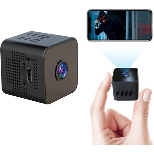 2K Mini Camera Espion WiFi sans Fil Spy avec Vision Nocturne et Detecteur, Caméra Video Surveillance de Sécurité Bébé Hidden Caméra Interieur/Exterieur