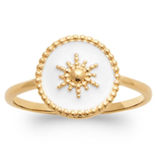 Les Trésors De Lily [Q8424] - Bague Plaqué Or 'cleopatra' Blanc Doré (Étoile) - 11 Mm