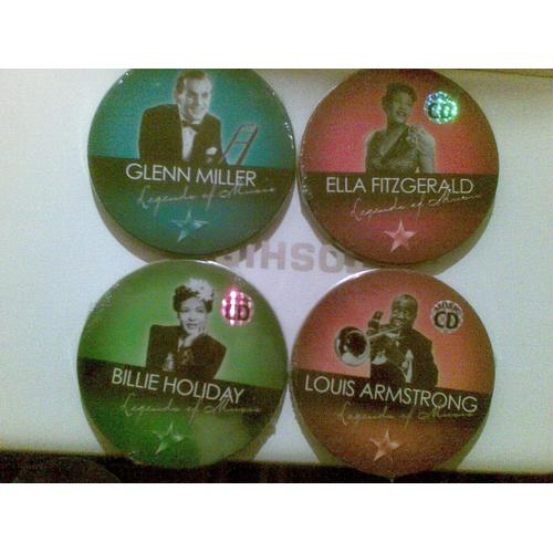 Legende Of Music - Glenn Miller -Ella Fitzgerald - Billie Holiday -Louis Armstrong - Lot De 4 Box Metal Collector Avec 4 Cd A L Interieur