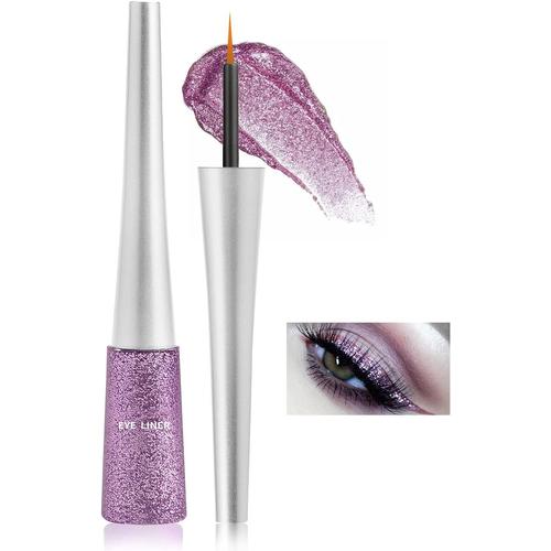 Colorful Glitter Eyeliner Liquid Shimmer Eyeliner Waterproof Metallic Eyeliner Smudge-Proof Convient Aux Femmes, 1 Pcs 