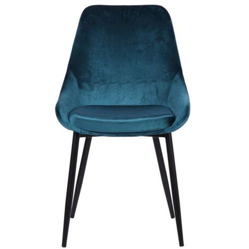 Chaise East Side Velours Bleu-Vert Kare Design