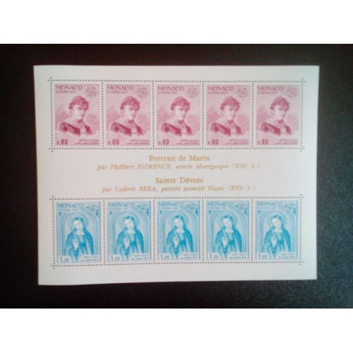 Timbre Monaco Yt Bf 10 Marin; Par Florence - Sainte Dévote; Par Bréa 1975 ( 5612 )