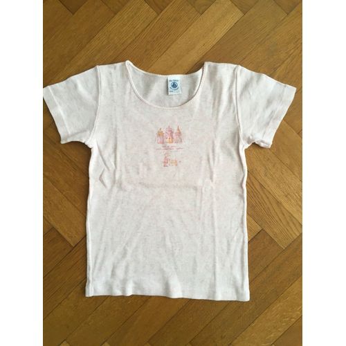 T-Shirt Petit Bateau Manches Courtes Rose Chiné 8 Ans