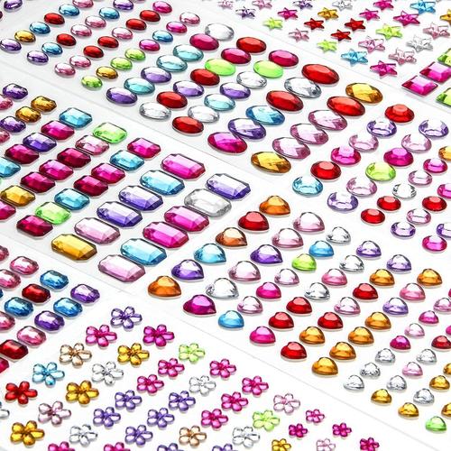 1200+ Pcs Gem Strass Autocollants, Auto-Adhésif Bling Bijoux Scintillantes Pierres Précieuses Autocollants Pour Diy Artisanat Nail Body Maquillage Festival