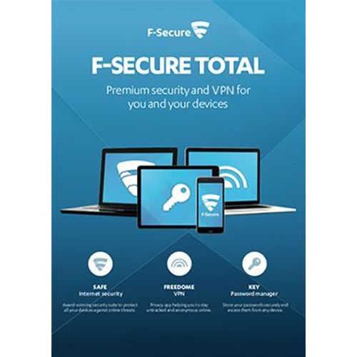 F-Secure Total - 3 Postes - 1 An - Logiciel En Téléchargement - Pc