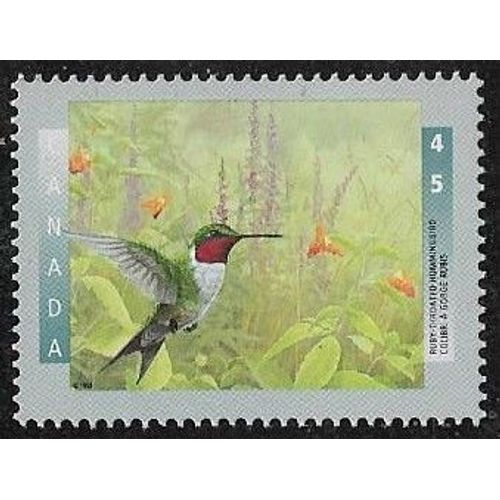Timbre Du Canada N°1453 Y & T 45 C. Multicolore Faune Oiseaux Canadiens Colibri À Gorge Rubis