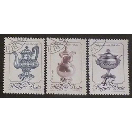 Hongrie Oblitéré Y Et T N° 3195 À 3197 Lot De 3 Timbres De 1988 Orfèvrerie Hongroise