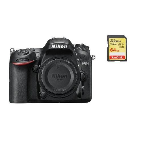 NIKON D7200 reflex 24.2 mpix Boîtier nu + 64GB SD card