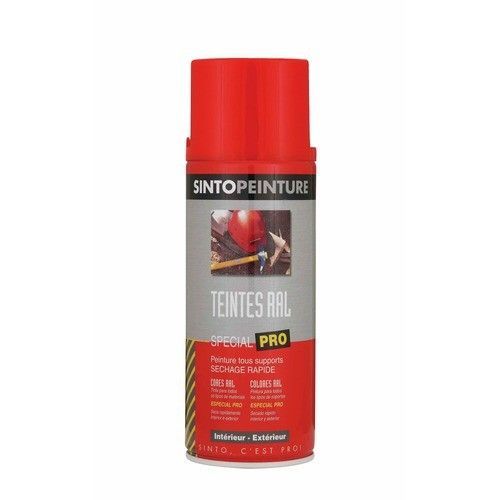 Bombe de peinture antirouille - multi supports - 400ml - rouge feu SINTO