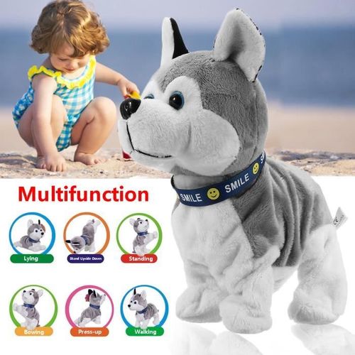 Électronique Robot Chien Jouet Peluche Interactive Détecteur Son Touche Aboiement Marche Cadeau Enfant Bébé Anniversaire
