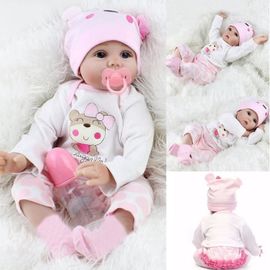 Tempsa 22 Pouces Poupée Poupon Bébé Intéractive Reborn Silicone Doll Nouveau-Né Enfants Mignonne Jouet Playmate Cadeau Pour Enfant