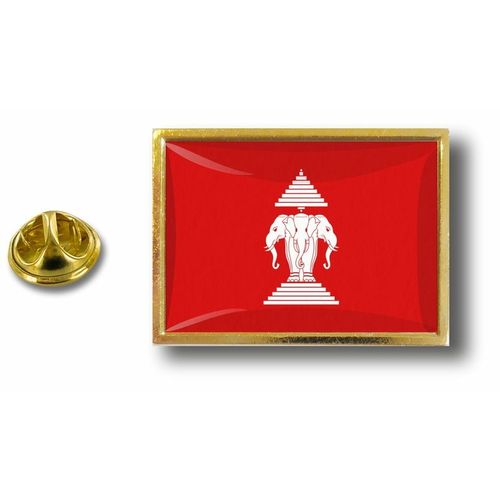 Pins Pin Badge Pin's Metal Epoxy Avec Pince Papillon Drapeau Laos Ancien