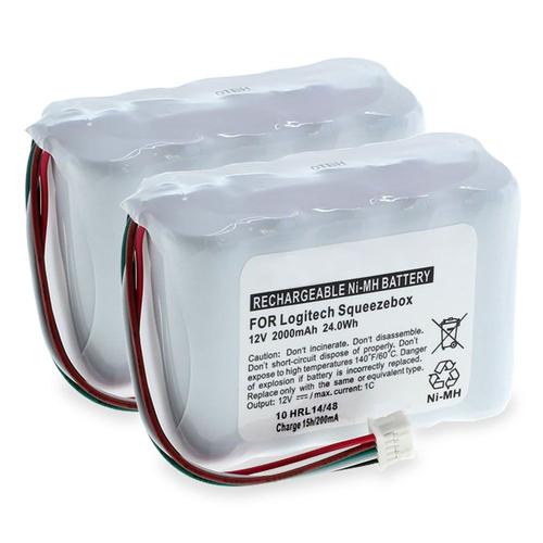 2x Batterie pour Logitech Squeezebox Radio - 533-000050,HRMR15/51,NT210AAHCB10YMXZ (2000mAh) Batterie de remplacement