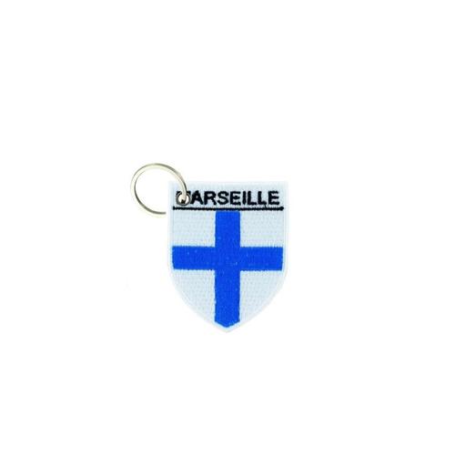 Porte Cle Cles Clef Brode Patch Ecusson Drapeau Blason Pays Ville Marseille