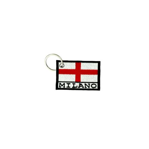 Porte Cle Cles Clef Brode Patch Ecusson Drapeau Blason Ville Milan Milano